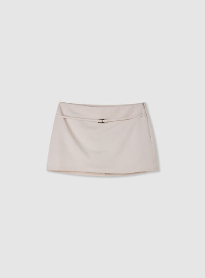 Low-rise mini skort with belt loops