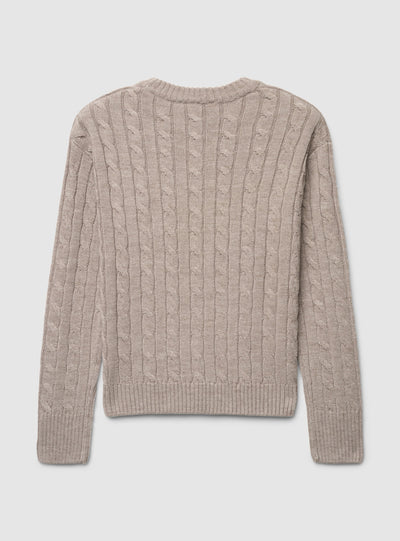 Maglia a trecce girocollo