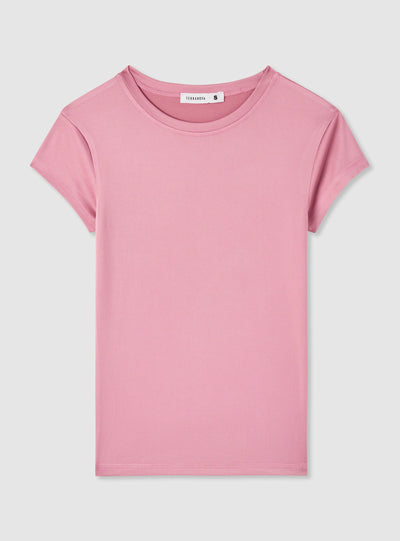 T-shirt a tinta unita a manica corta