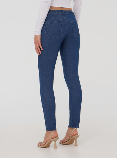 Dark solid-colour jeggings