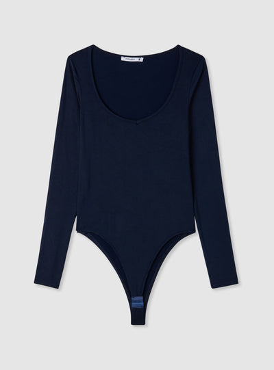 Body a maniche lunghe con scollo arrotondato