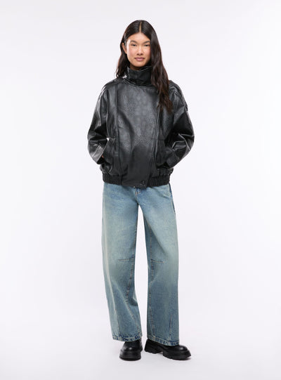 Giacca bomber con collo in piedi
