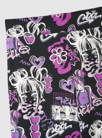 Leggings lunghi a zampa con stampa