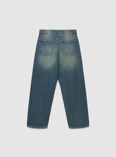 Jeans baggy a tinta unita