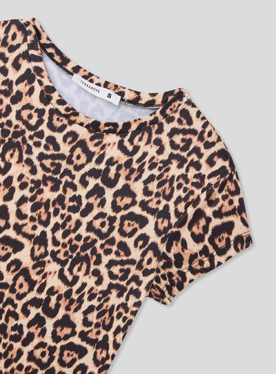T-shirt elasticizzata animalier