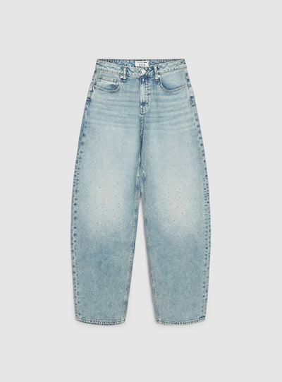 Jeans balloon con applicazioni strass