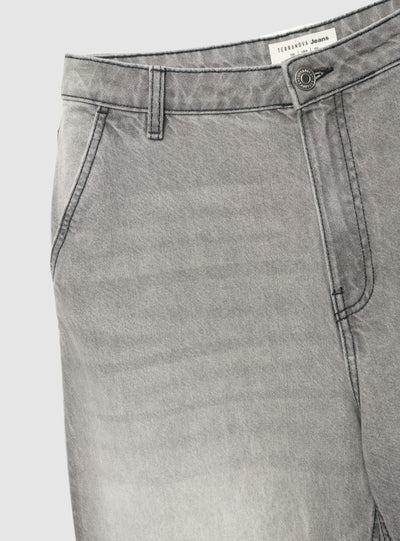 Jeans baggy a tinta unita