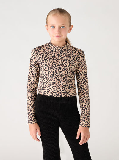 T-shirt body a maniche lunghe con stampa animalier
