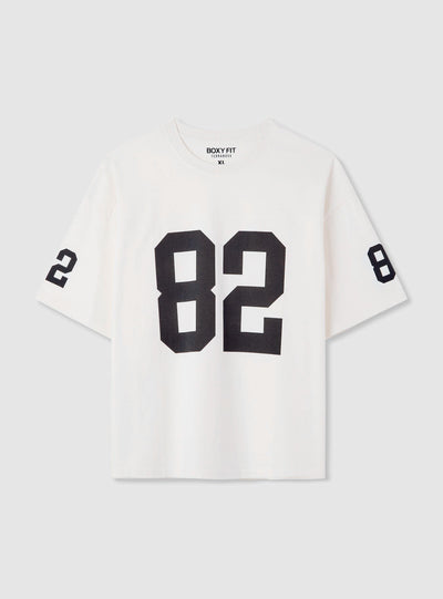 T-shirt con stampa numero e vestibilità boxy