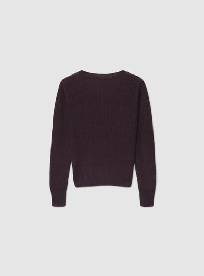 Maglia a coste inglesi con scollo a V