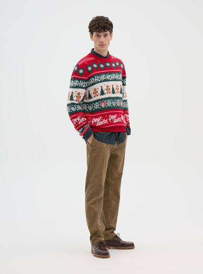 Weihnachtlicher Jacquard-Rundhalspullover