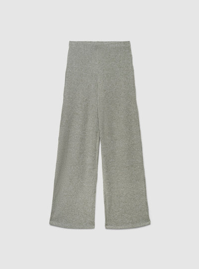 Pantaloni maxi wide leg a costine tinta unita