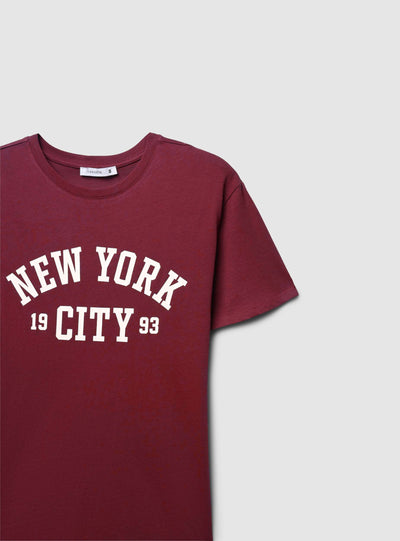 T-shirt ampia stampa college
