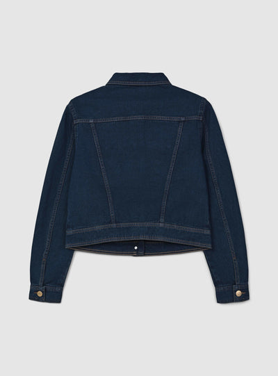 Giubbino di jeans scuro con tasche