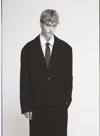 Einfarbige Oversize-Jacke mit Knopfleiste