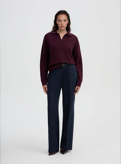 Pantaloni wide leg a tinta unita