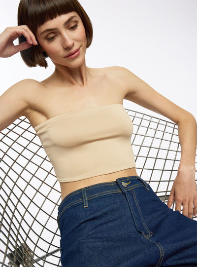 Top crop a fascia tinta unita