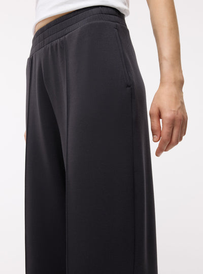 Pantaloni tuta wide leg a tinta unita