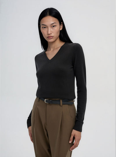 Pull à col en V uni