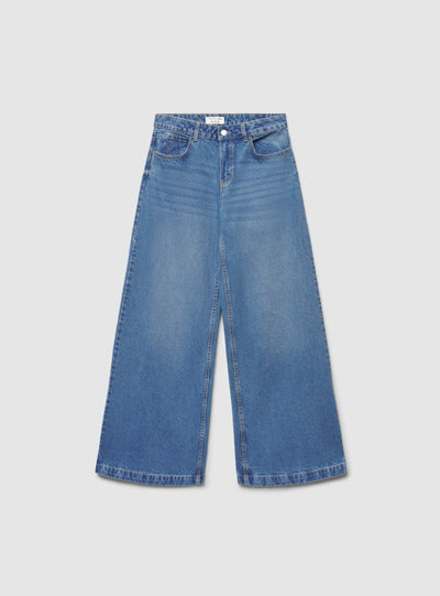 Jeans baggy a vita bassa con ricamo
