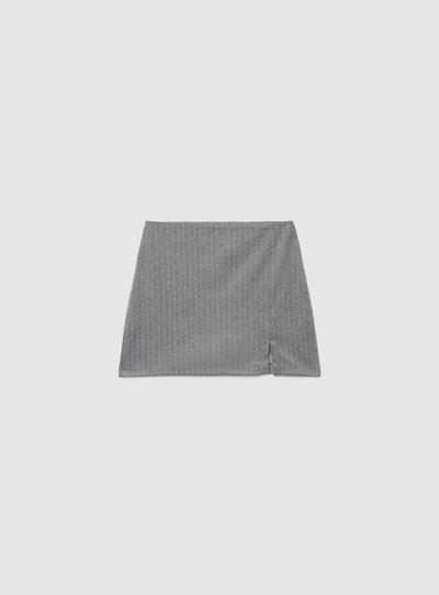 Skort mini gessato con spacco