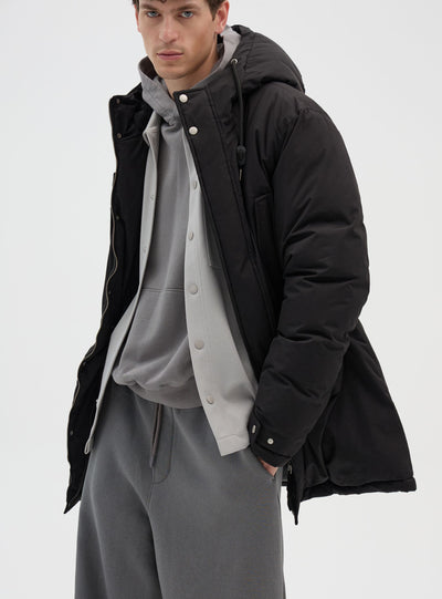 Parka imbottito con cappuccio e interno sherpa