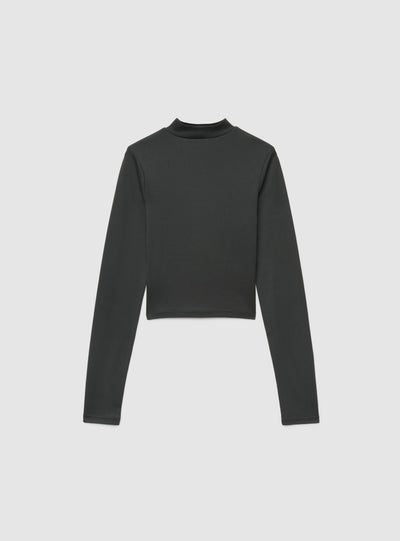 T-shirt crop a lupetto tinta unita
