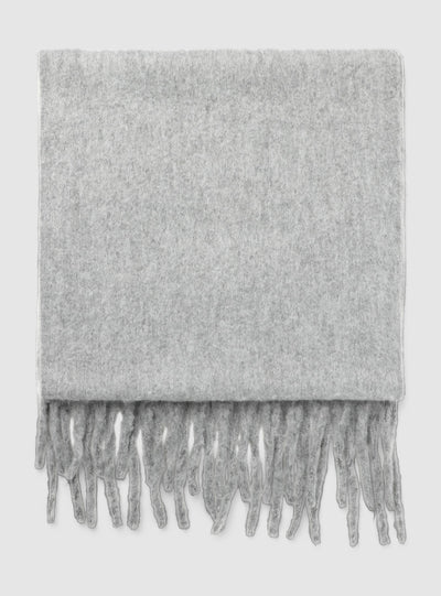 Sciarpa maxi con frange tinta unita
