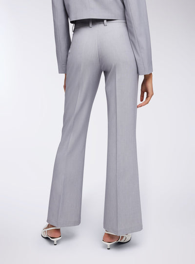Pantaloni a zampa a vita alta mélange