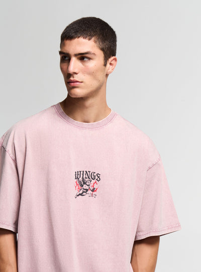 T-shirt Over con stampa angelo