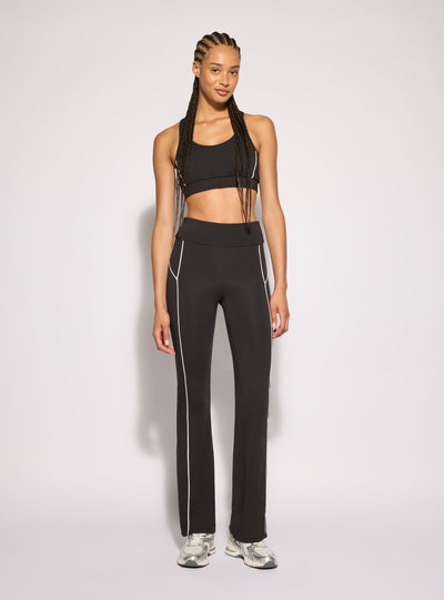 Leggings sportivi lunghi a zampa con piping