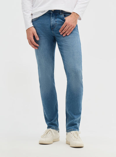 Jeans regular a tinta unita