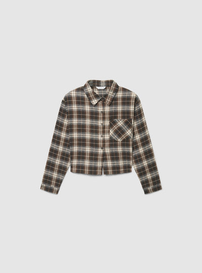 Camicia crop a quadri