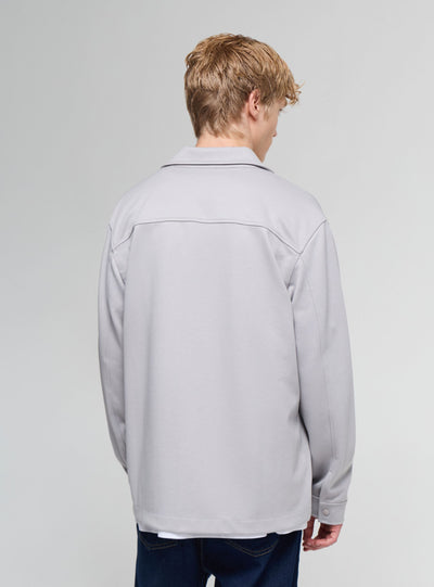 Camicia a tinta unita con bottoni a pressione