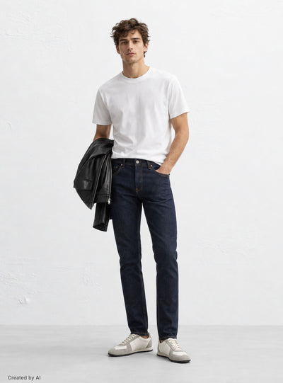Jeans skinny scuri cinque tasche
