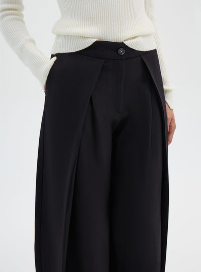 Pantaloni wide leg con doppia piega
