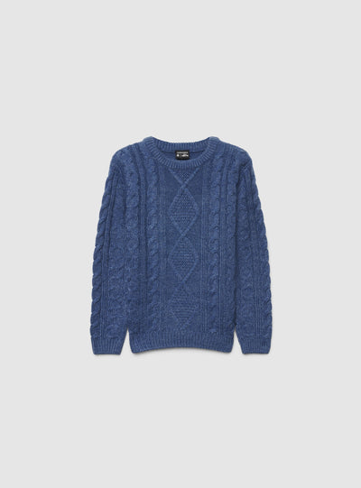 Maglia a trecce girocollo