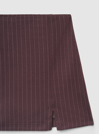 Skort mini gessato con spacco