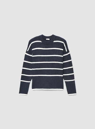 Maglia morbida a righe girocollo