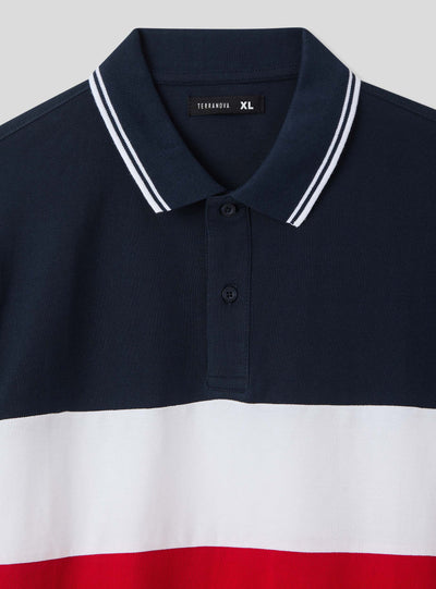 Polo in piquet block color
