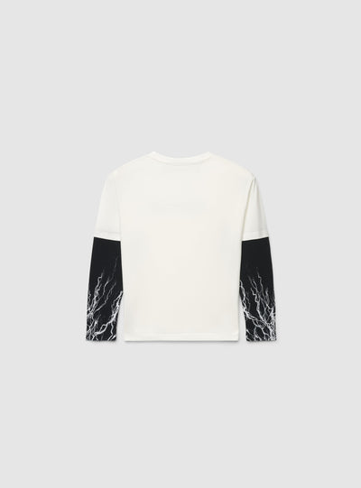 T-shirt a maniche lunghe con stampa fulmini