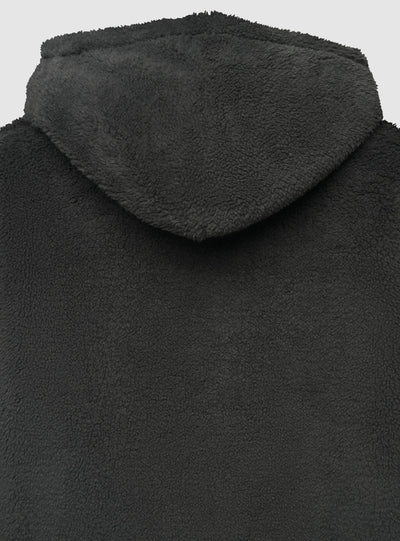 Felpa con cappuccio in sherpa con scritta