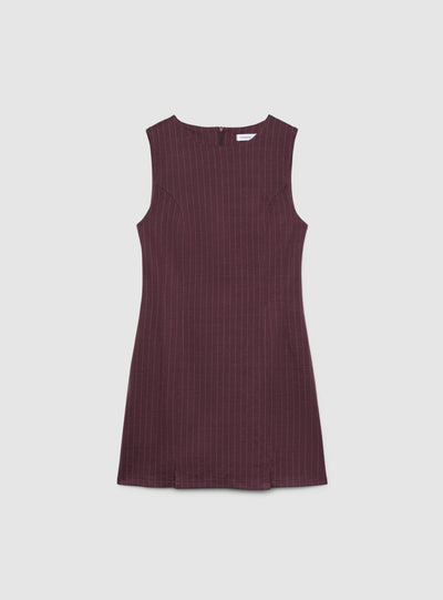 Vestito tubino gessato con spacchi