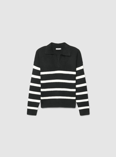 Maglia a righe con colletto polo