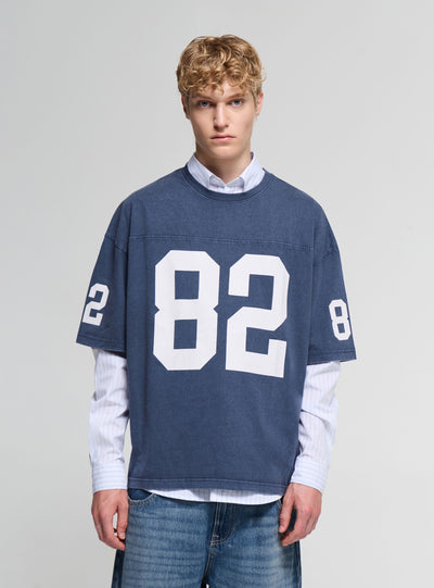 T-shirt over con stampa numero