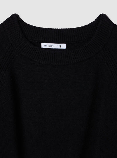 Einfarbiger Pullover mit Ballonärmeln
