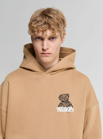 Felpa boxy con cappuccio e stampa orsetto