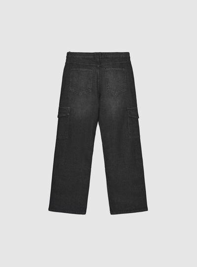 Jeans cargo a gamba ampia