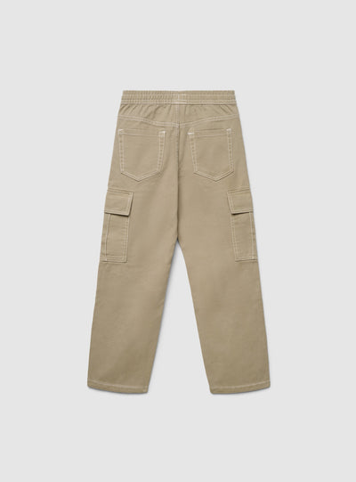 Pantaloni cargo wide leg con coulisse