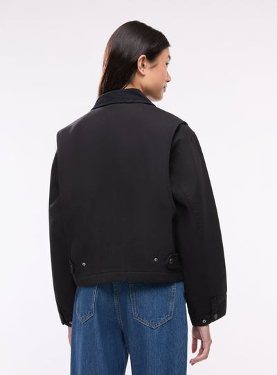 Worker-Jacke mit Reißverschluss und Hemdkragen